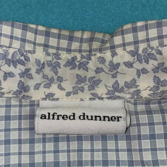 ALFRED DUNNER floral beaded embroidered textured checkered button down size 14 - Picture 7 of 11